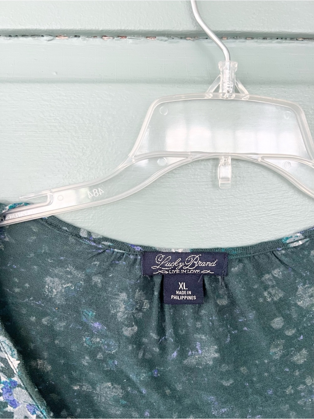 Lucky Brand Green Floral Peasant Blouse - Picture 2 of 7